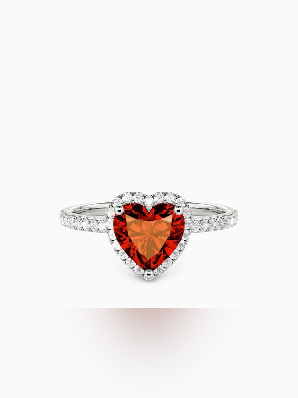 NWT 1ct Red Garnet Moissanite stone on S925 Sterling silver around CZ